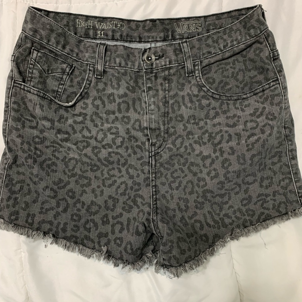 Vans cheetah print high-waisted shorts